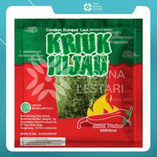 Cemilan Rumput Laut Kriuk Hijau Pedas